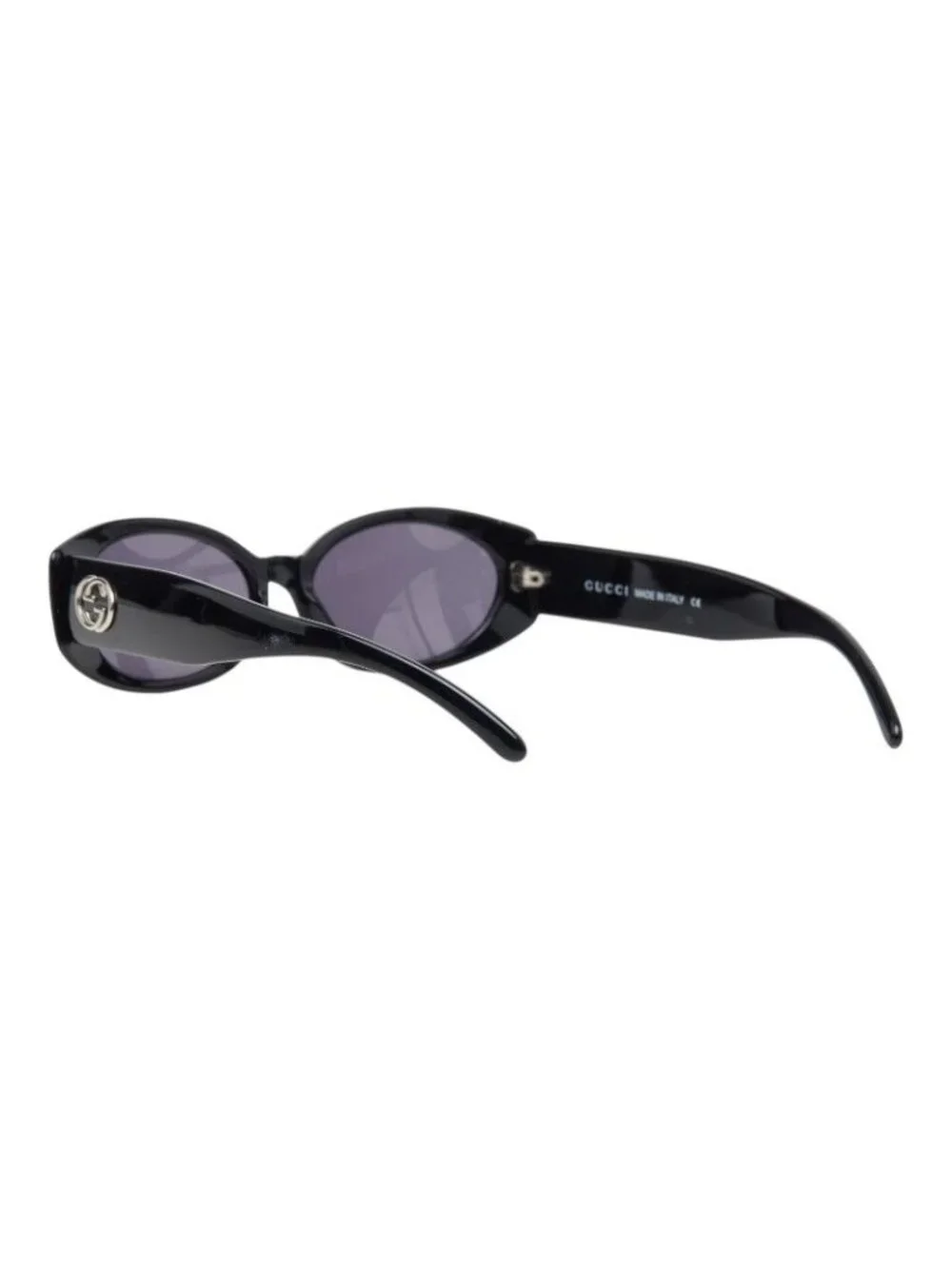 Gucci Vintage Interlocking Cell Frame Sunglasses Eyewear GG Black Acetate